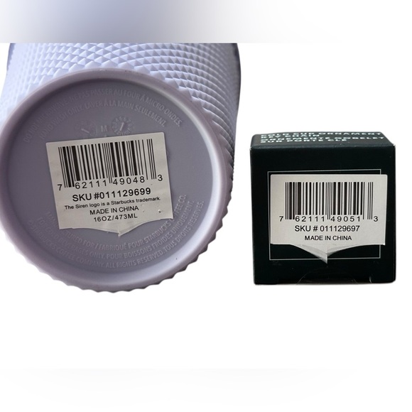 STARBUCKS 2021 Lavender Lilac Studded Cold Cup Tumbler 16oz & Ornament Keychain - Picture 7 of 8